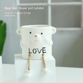 Ceramic Hanging Foot Flowerpot Succulent Plant (Option: F Style)