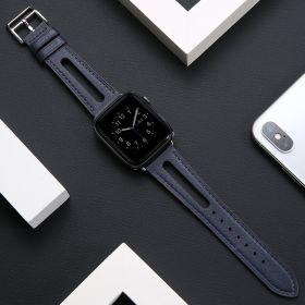 Watch Genuine Leather Kid Skin Soft Generation Tide Personality Breathable Women (Option: Dark Blue-44mm456 generation SE)