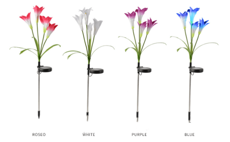 Outdoor Solar Floor Outlet Lighting (Option: Solar Lily Pink-4 Packs Cowhide Box)